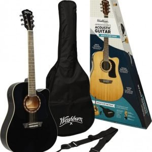 Washburn AD5CEB Siyah Elektro Akustik Gitar Paketi
